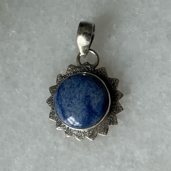 NWOT Sundance Midnight Sun Pendant, Blue Denim Quartz, Sterling Silver - Picture 2 of 3